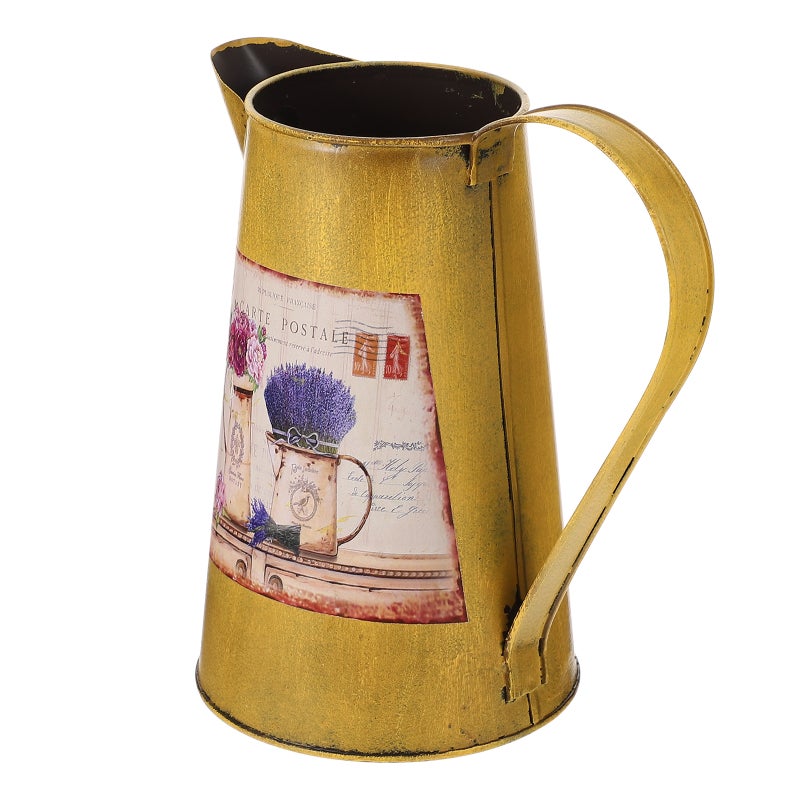 1 Pc Retro Iron Sheet Flower Vase Iron Art Dried Flower Bucket - Image 1