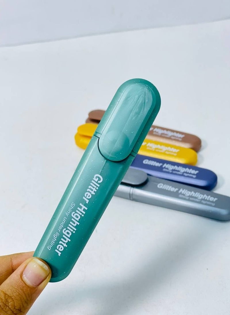 طقم قلم تحديد الوان الاقلام المظهر الجليتر الأقلام المختلفة العلبة: 5اقلام - Image 2