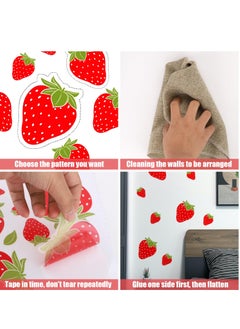 Excefore Wall Decals, Strawberry Wall Decals, Colorful PVC Stickers for Room Decor, Peel and Stick Fruit Wall Stickers for Living Room Background Kitchen Cabinet Window, 4 Sheets  - Image 5