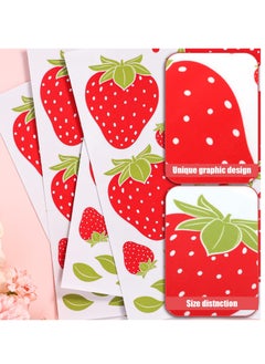 Excefore Wall Decals, Strawberry Wall Decals, Colorful PVC Stickers for Room Decor, Peel and Stick Fruit Wall Stickers for Living Room Background Kitchen Cabinet Window, 4 Sheets  - Image 4