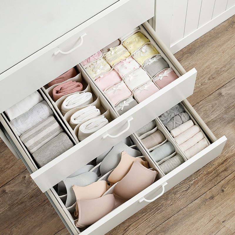 Fabric Storage Box Socks Towel Hat Finishing Bag Wardrobe Drawer Storage Box Underwear Socks - Image 3
