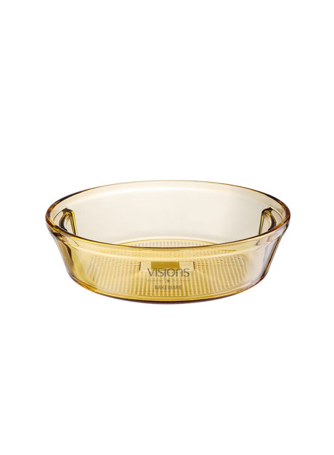 Visions Tableware, Heat-resistant Amber-colored 2l Glass Baking Dish, Round High-temperature Resistant Cake Steaming Plate, Soup Plate, Gift Box Set - Image 5
