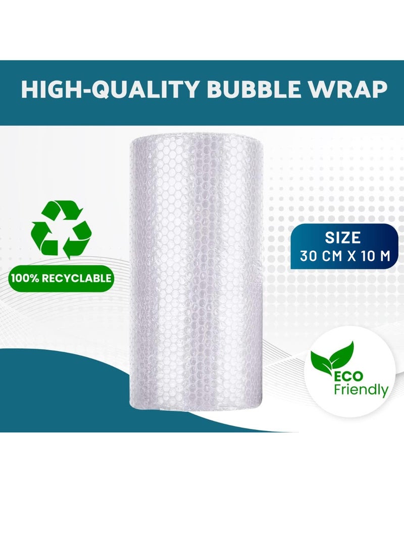 Hi Care - Bubble Wrap Roll 30 cm x 10 m Packing Bubble Roll Air Bubble Cushioning Wrap Roll for Packaging Fragile Items, Shipping, Mailing, Packing and Moving Supplies - Image 1