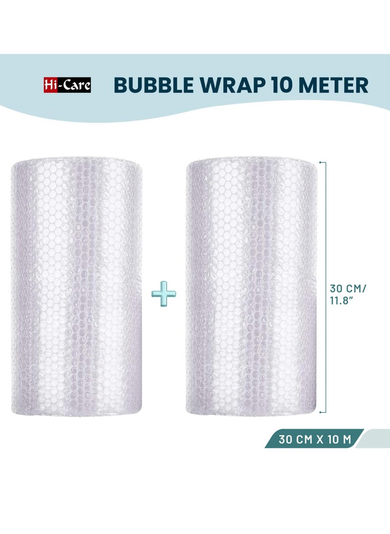 Hi Care - Bubble Wrap Roll 30 cm x 10 m Packing Bubble Roll Air Bubble Cushioning Wrap Roll for Packaging Fragile Items, Shipping, Mailing, Packing and Moving Supplies - Image 1