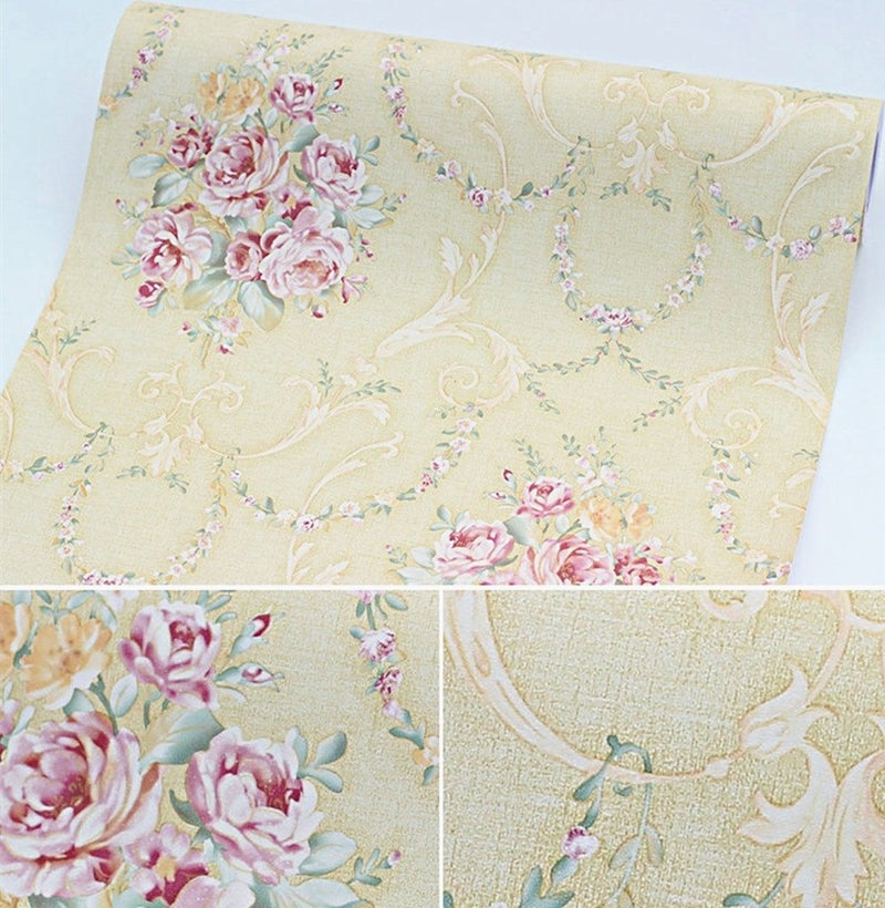 REDODECO Vintage Floral Adhesive Paper Vinyl Shelf Liner Peel Stick Dresser Drawer Sticker Home Deco 17.7inch by 118inch (Multi-Flower2) - Image 5