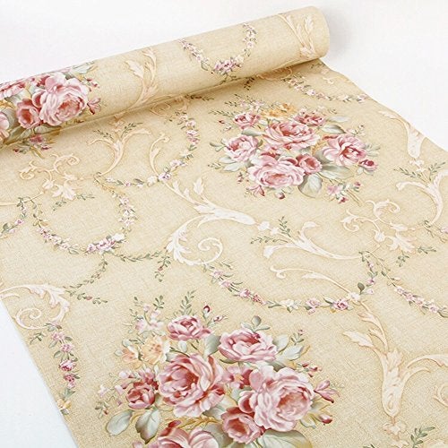 REDODECO Vintage Floral Adhesive Paper Vinyl Shelf Liner Peel Stick Dresser Drawer Sticker Home Deco 17.7inch by 118inch (Multi-Flower2) - Image 2