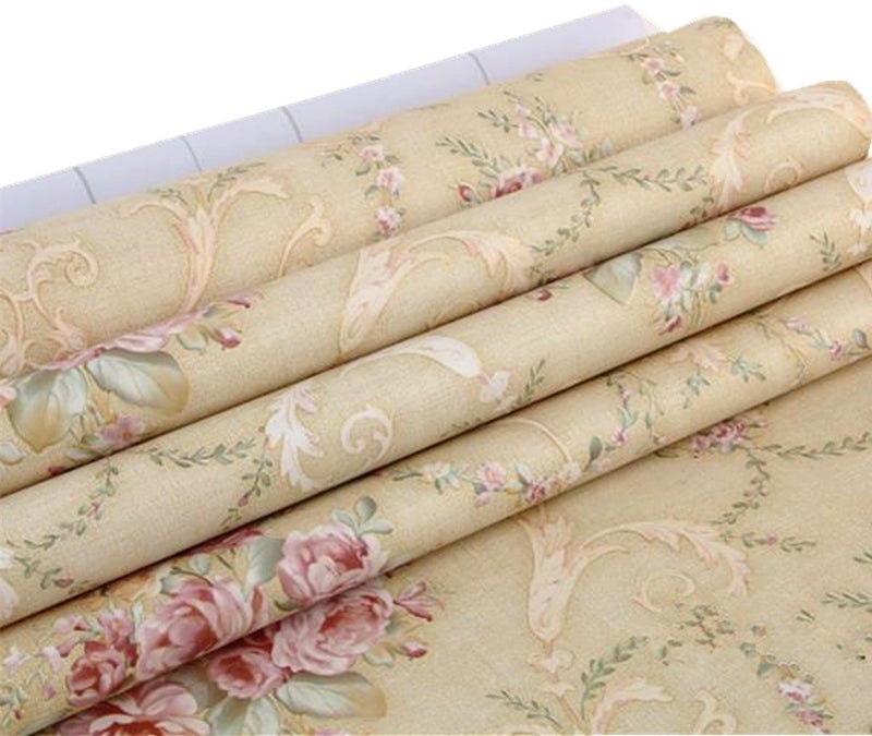 REDODECO Vintage Floral Adhesive Paper Vinyl Shelf Liner Peel Stick Dresser Drawer Sticker Home Deco 17.7inch by 118inch (Multi-Flower2) - Image 3