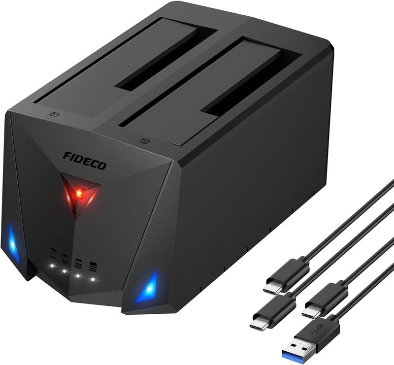Tobo محطة إرساء الأقراص الصلبة USB 3.2 Gen 1، 2.5/3.5 بوصة SATA HDD/SSD مع النسخ الاحتياطي غير المتصل، UASP، معدني، أسود - Image 1