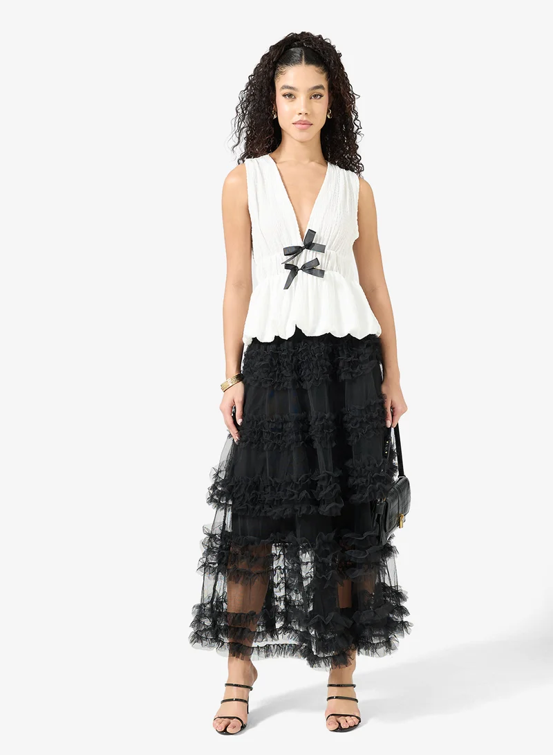 Ginger Mesh Frill Detail Tulle Skirt
