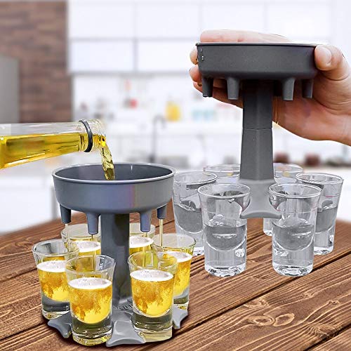 FAYBY Fayby Liquor Dispenser | Plastic 6 Shot Glass Whisky Beer Decanter | Beer Wine Scotch Rack Holder Caddy Liquor Dispenser | Cocktail Dispenser for Party Bar Accessory Drinking Tool (Multicolor)  - Image 4