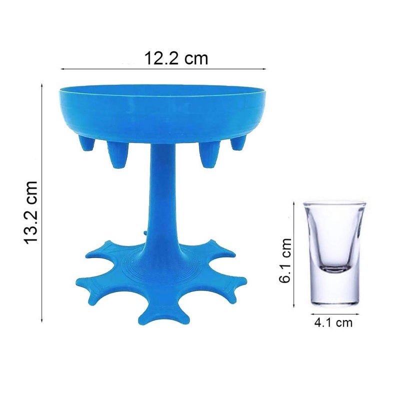 FAYBY Fayby Liquor Dispenser | Plastic 6 Shot Glass Whisky Beer Decanter | Beer Wine Scotch Rack Holder Caddy Liquor Dispenser | Cocktail Dispenser for Party Bar Accessory Drinking Tool (Multicolor)  - Image 2