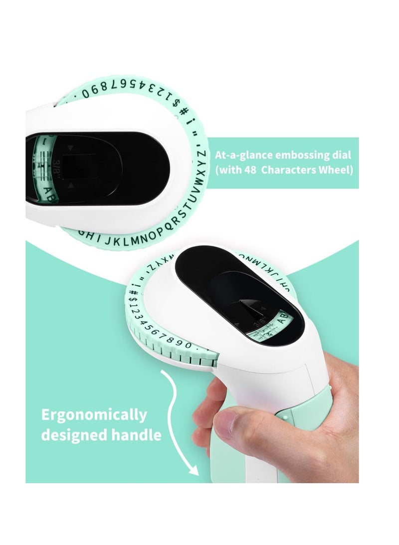 Memoking Embossed Label Maker Machine-E975 3D Label Maker Machine with 6 Rolls of 3/8"(9mm) Label(Green) - Image 5