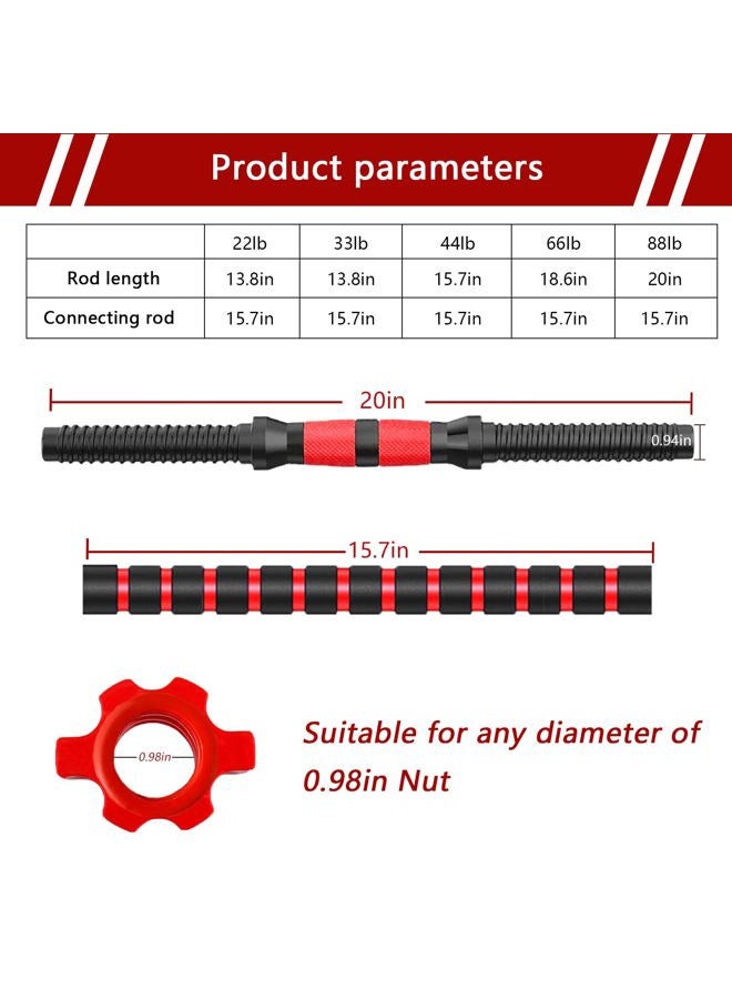 TOTOZAKUL Dumbbell-Handle-Set-20in-Dumbbell-Bars for 1 inch Weight Plate, Adjustable Dumbbell Bar Handles Sold with Connecting Rod and Nut for Training Sport Workout Gym Weightlifting Accessories - Image 5