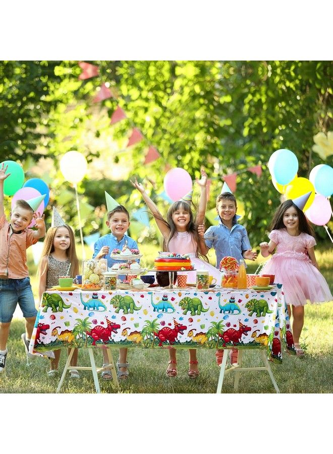 Tegeme Dinosaur Tablecloth Dinosaur Party Table Cover Disposable Plastic Waterproof Dino Print Table Cloth For Birthday Party Supplies Picnic 54 X 108 Inch(3) - Image 3