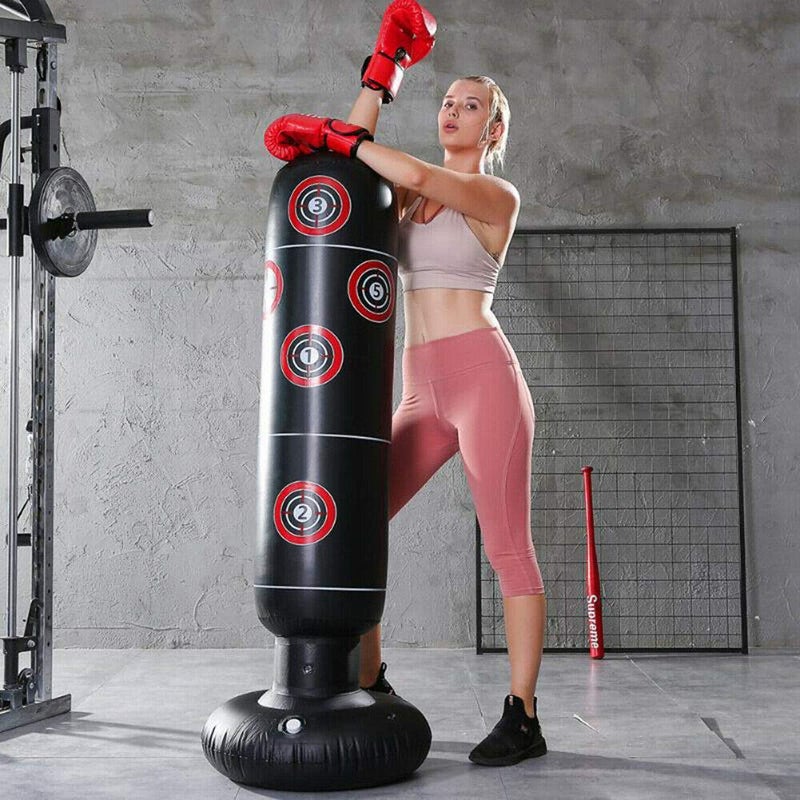wowobjects ® Inflatable Punching Bag Free Standing Boxing Post Boxing Column Adult Kids Fitness Training - Image 3