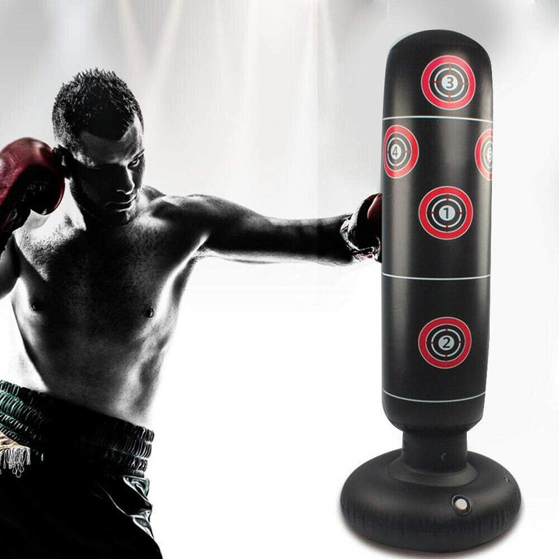 wowobjects ® Inflatable Punching Bag Free Standing Boxing Post Boxing Column Adult Kids Fitness Training - Image 2