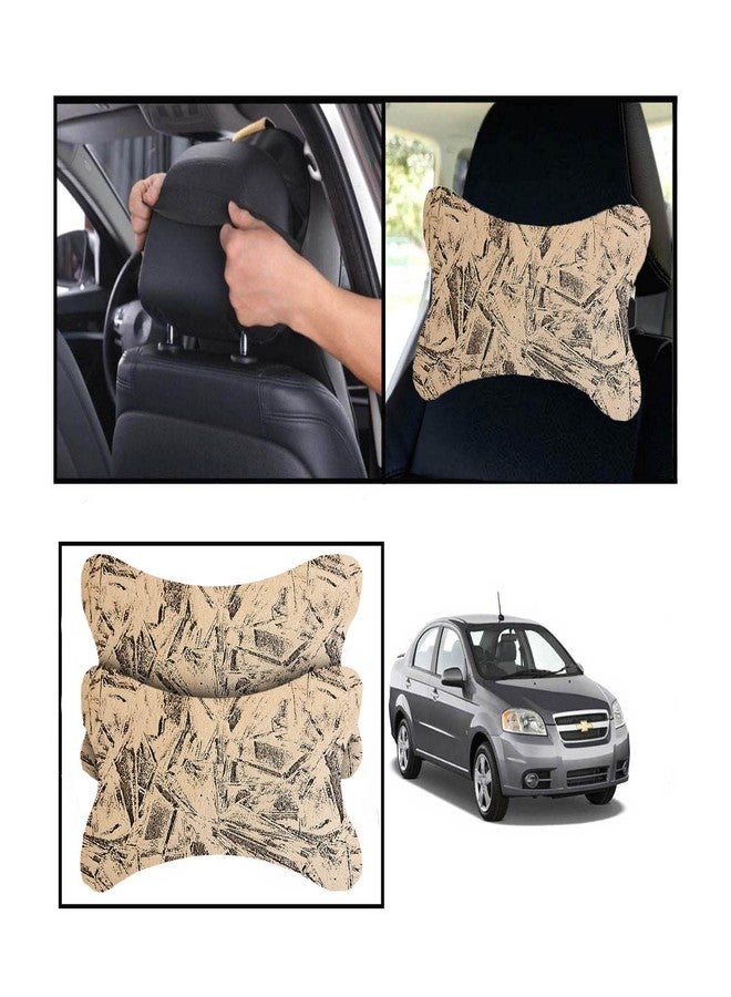 Adroitz Black & Beige Velvet Car Neck Rest Cushion Adjustable for All car (Set of 2) Ak38 - Image 5