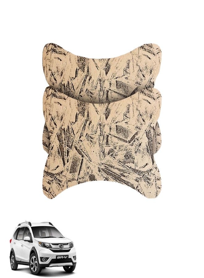 Adroitz Black & Beige Velvet Car Neck Rest Cushion Adjustable for All car (Set of 2) Ak38 - Image 1