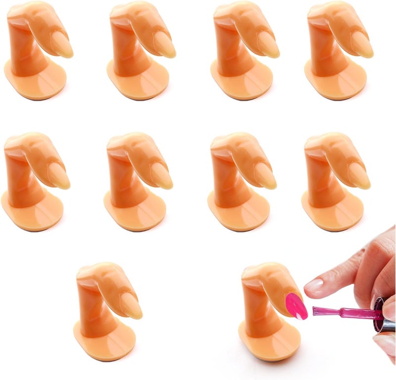Nail Art Practice Training Display Finger False Tip Acrylic 10 Pcs