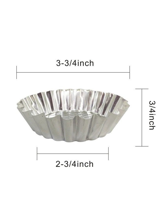 mystar Set of 30, 3-3/4" Fluted Design Round Shape Non-stick Aluminum Tart Mold, Mini Pie Tin, Tartlet Pan - Image 2