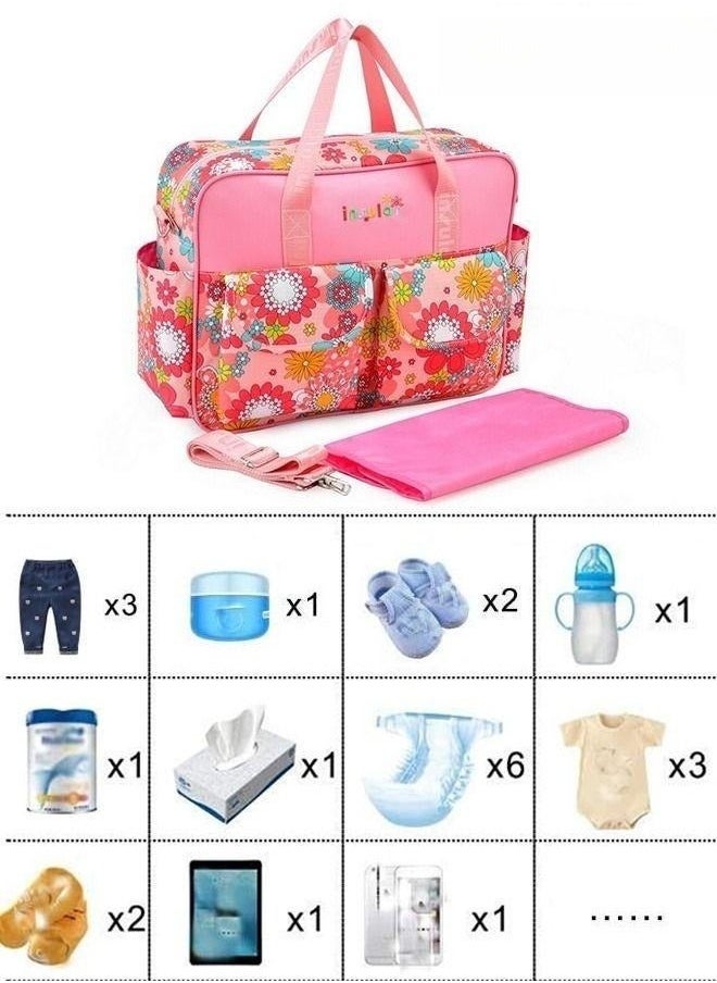 MIXDE Large Capacity Portable Multifunctional Waterproof Baby Diaper Storage Bag For Women and Mother Oranger  - Image 2