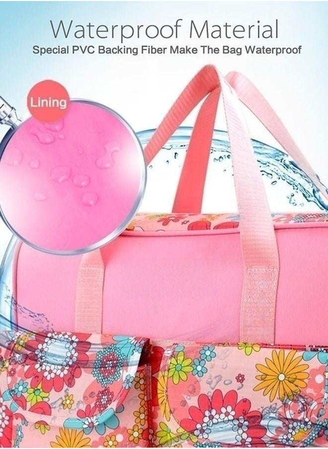 MIXDE Large Capacity Portable Multifunctional Waterproof Baby Diaper Storage Bag For Women and Mother Oranger  - Image 4