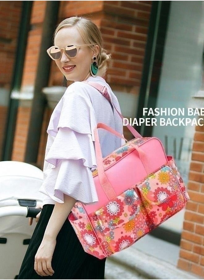 MIXDE Large Capacity Portable Multifunctional Waterproof Baby Diaper Storage Bag For Women and Mother Oranger  - Image 5