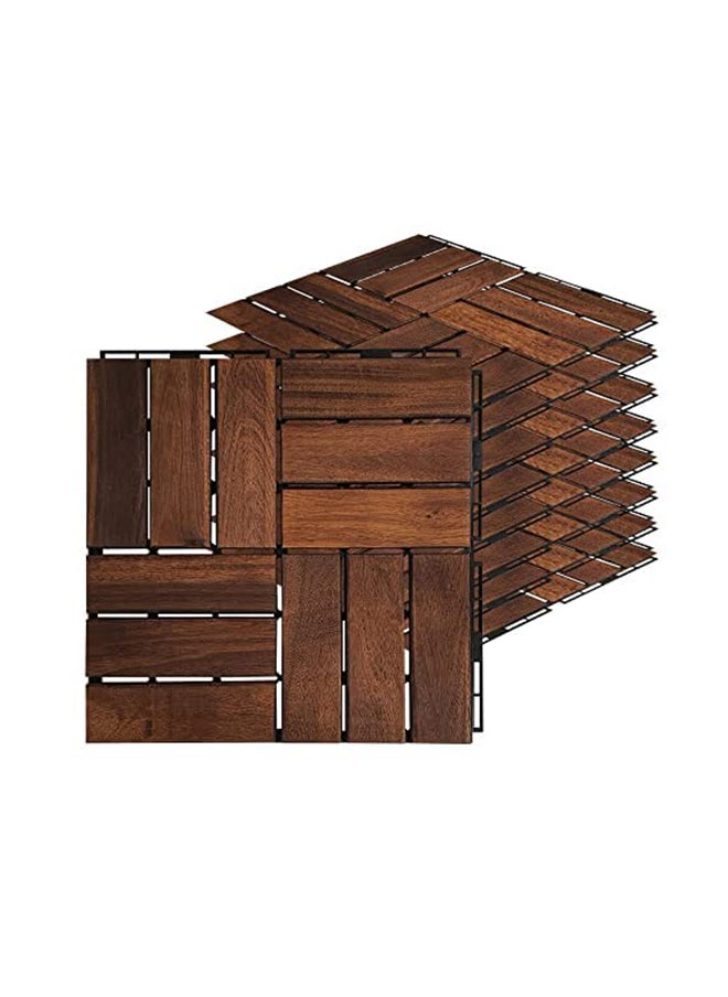 HOME TASTE Hometaste Hard Wood Interlocking Patio Deck Tiles Acacia Wood Deck Tiles Interlocking Outdoor, Patio Tiles Outdoor Interlocking Waterproof All Weather. (8_ Pieces) 