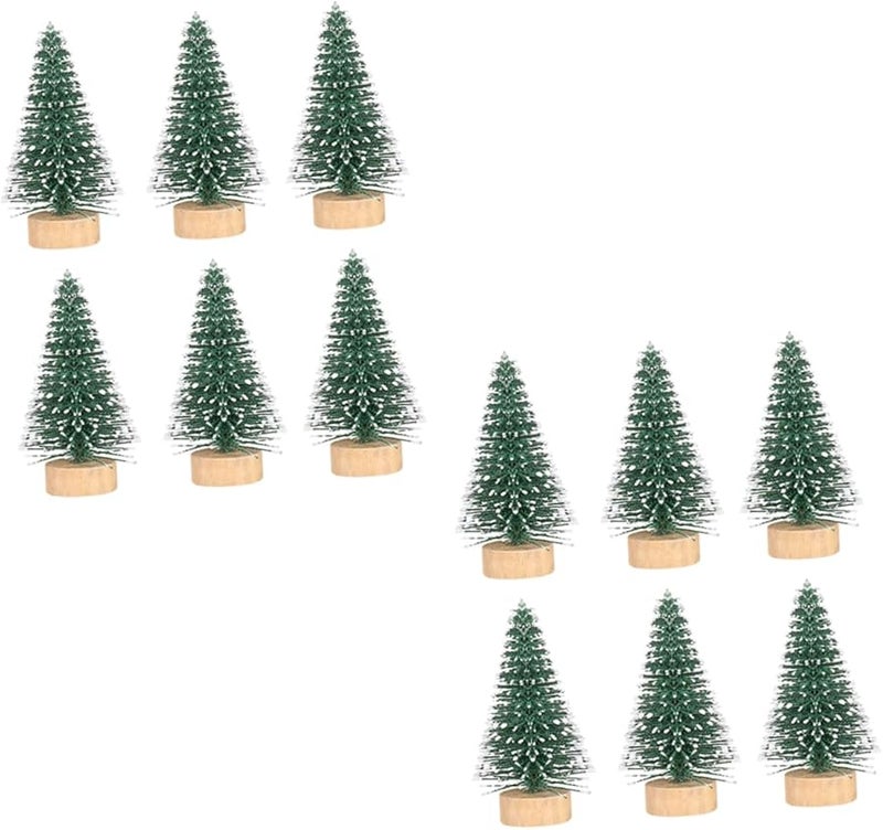 Mini Christmas Tree Decor 4 5X3X3Cm 12Pcs For Home Party Wedding Craft - Image 1