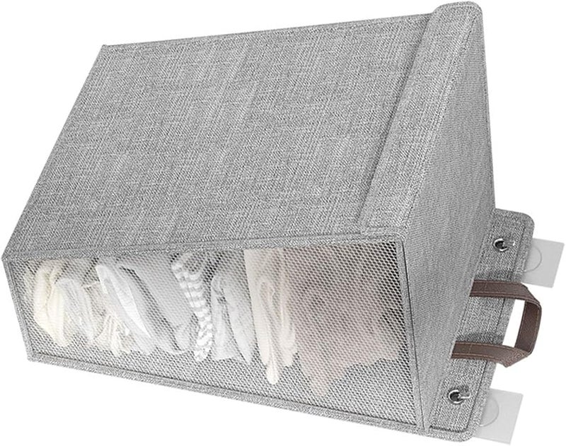 Grey Medium Wall Mounted Laundry Basket For Dirty Clothes Shoes Socks Towels Space Saving - Image 3