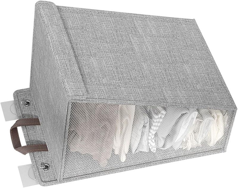Grey Medium Wall Mounted Laundry Basket For Dirty Clothes Shoes Socks Towels Space Saving - Image 4