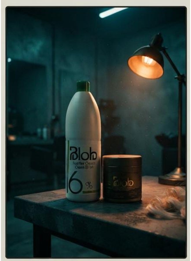 Blob Hair Oxygen Cream 6% 1000 ml + Blob Bleaching Powder 200 g (Packaging may vary) - Image 3
