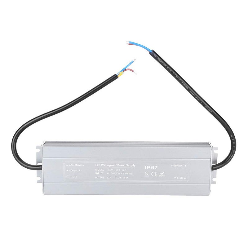 HRUW 100W 12V DC IP67 مقاوم للماء إمداد طاقة LED محول جهد منخفض رقيق جدًا للسائق - Image 2