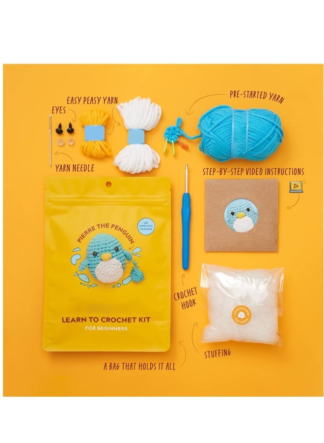 Generic Penguin Crochet Kit for Beginners, Penguin Crochet Animal Kit, Includes Yarn, Eyes, Stuffing, Crochet Hook, and Video Tutorials, Perfect Gift for Boys and Girls Birthdays - Image 2