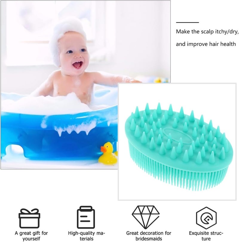 HEALLILY Silicone Body Bath Brush Cap Brush Soft Hair Massage Brush Hair Scalp Massager for Newborns Toddlers Kids Shower - Image 4