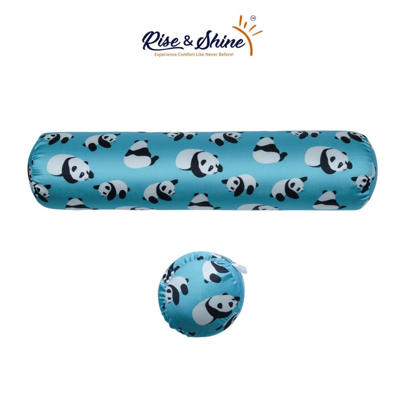 Rise & Shine Memory Foam Baby Bolster Pillow Cushion to give Side Support to The Baby with Washable Outer Cover - (22x5) Blue - Set of 2 - Image 5