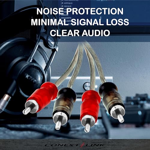 Conext Link Audio RCA Interconnect Cable Patch Male to Male OFC Spiral Braid (1.5FT, 3 Pack) - Image 5