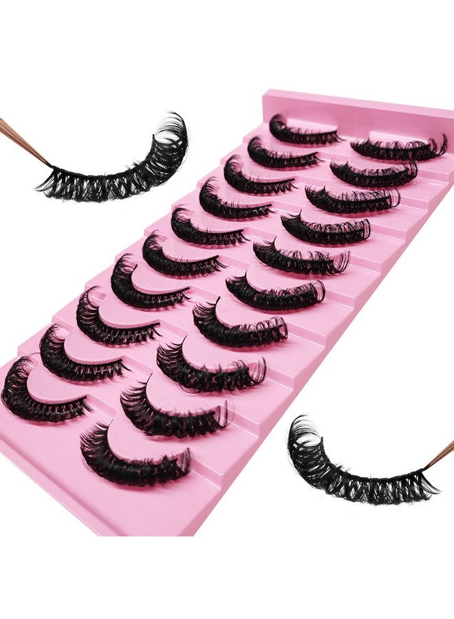 royaomis 10Pairs 3D Russian, D Curl Lash Strips, 15Mm Wispy Fake Lashes That Look Like Extensions, Natural False Lashes Mink - Image 5
