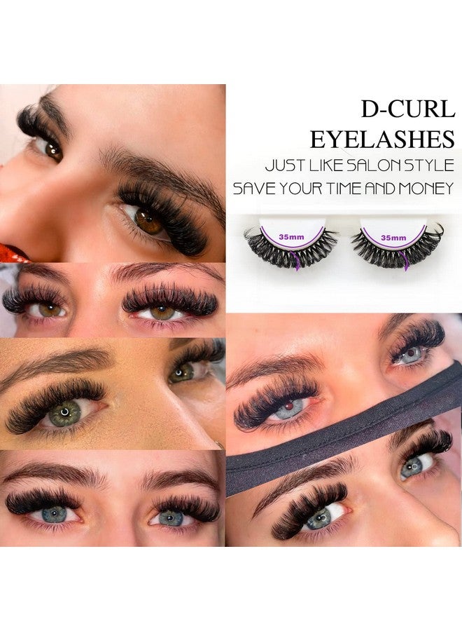 royaomis 10Pairs 3D Russian, D Curl Lash Strips, 15Mm Wispy Fake Lashes That Look Like Extensions, Natural False Lashes Mink - Image 4