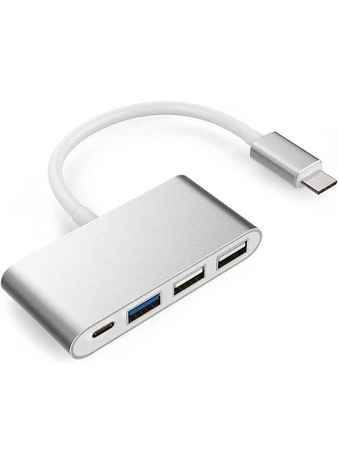 إكسبلور موزع USB-C 4 في 1 مع النوع C، USB 3.0، USB 2.0 متوافق مع 2020-2016 Pro 13/15/16، متوافق مع Air/Sur الجديد، Chrome Book، المزيد، محول شحن وتوصيل متعدد المنافذ  - Image 1