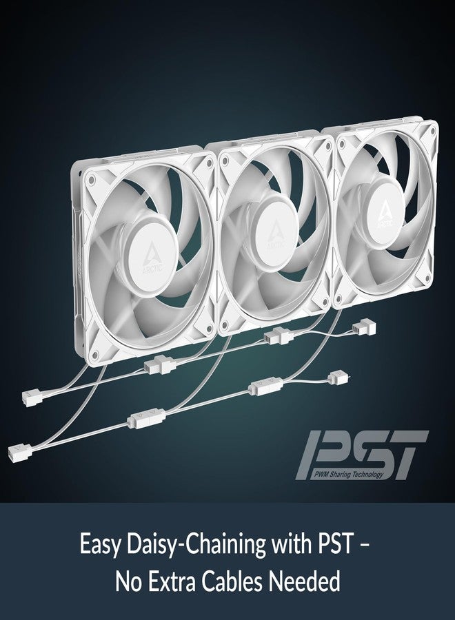 أركتيك مروحة ARCTIC P12 Pro A-RGB (بيضاء) - 3 قطع - مروحة عالية الأداء، مروحة PWM مقاس 120 مم مع موزع كابل Y، سرعة دوران من 600 إلى 3000 دورة في الدقيقة، دقة PWM أقل من 5% عند 0 دورة في الدقيقة، إضاءة RGB رقمية 5 فولت، محمل هيدروديناميكي، 4 دبابيس - Image 5