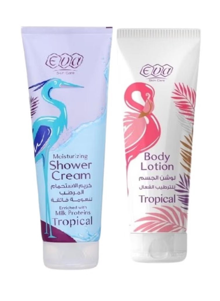 إيفا ايفا تروبيكال غسول للجسم + لوشن للجسم 240 مل