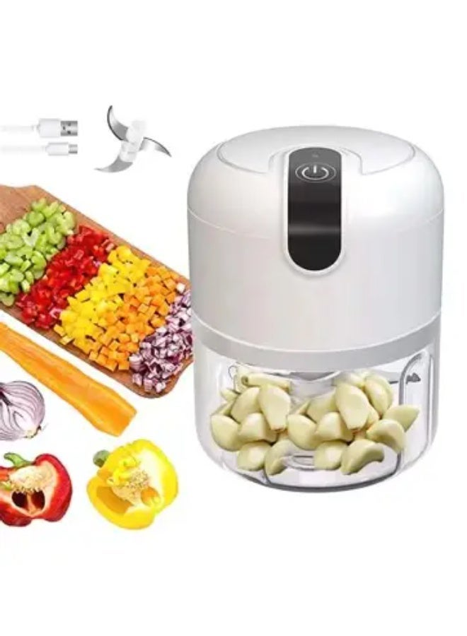 Small electric garlic grinder from Numof.com Meats with USB port, a strong and durable crusher for ginger and vegetables, white kitchen tools, 20.0 watts - Image 3