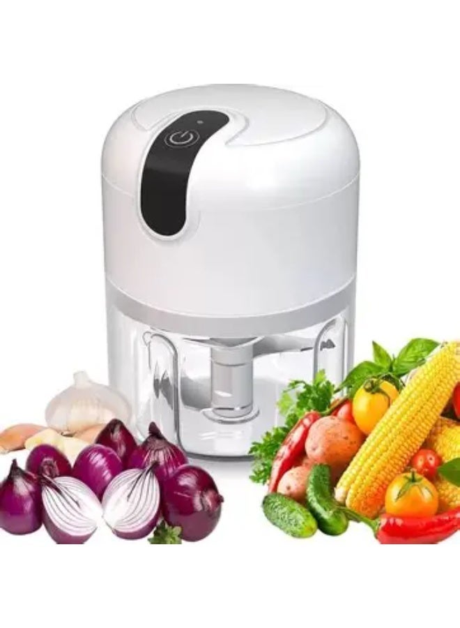 Small electric garlic grinder from Numof.com Meats with USB port, a strong and durable crusher for ginger and vegetables, white kitchen tools, 20.0 watts - Image 4