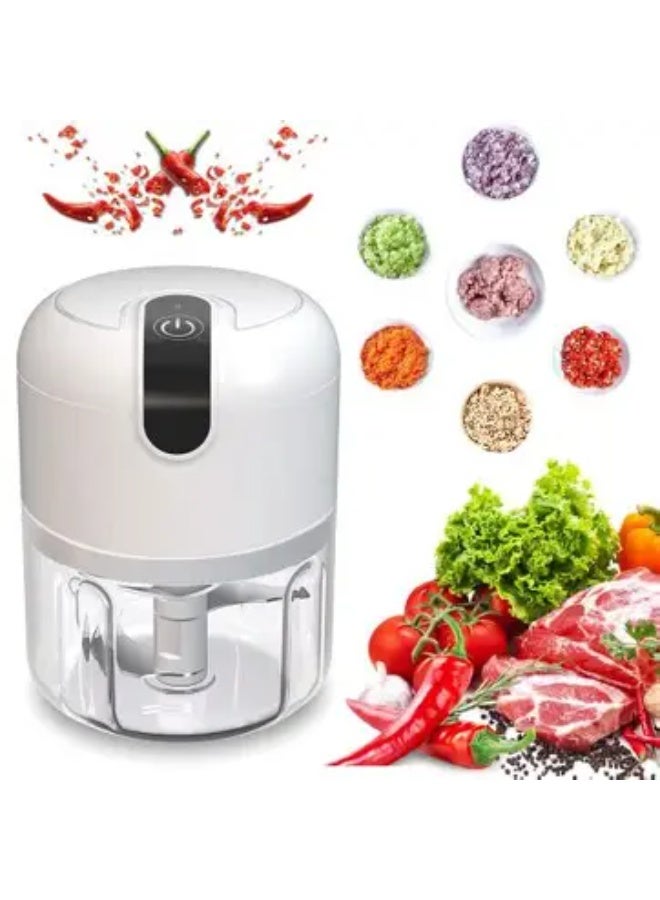 Small electric garlic grinder from Numof.com Meats with USB port, a strong and durable crusher for ginger and vegetables, white kitchen tools, 20.0 watts - Image 1