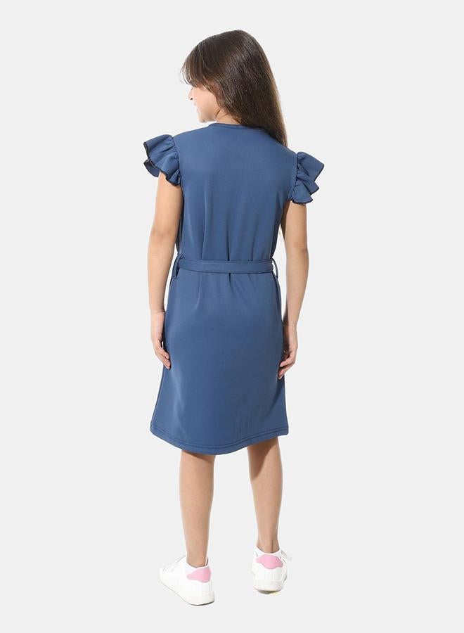 Red Circle Front Printed Dress g05 - Image 3