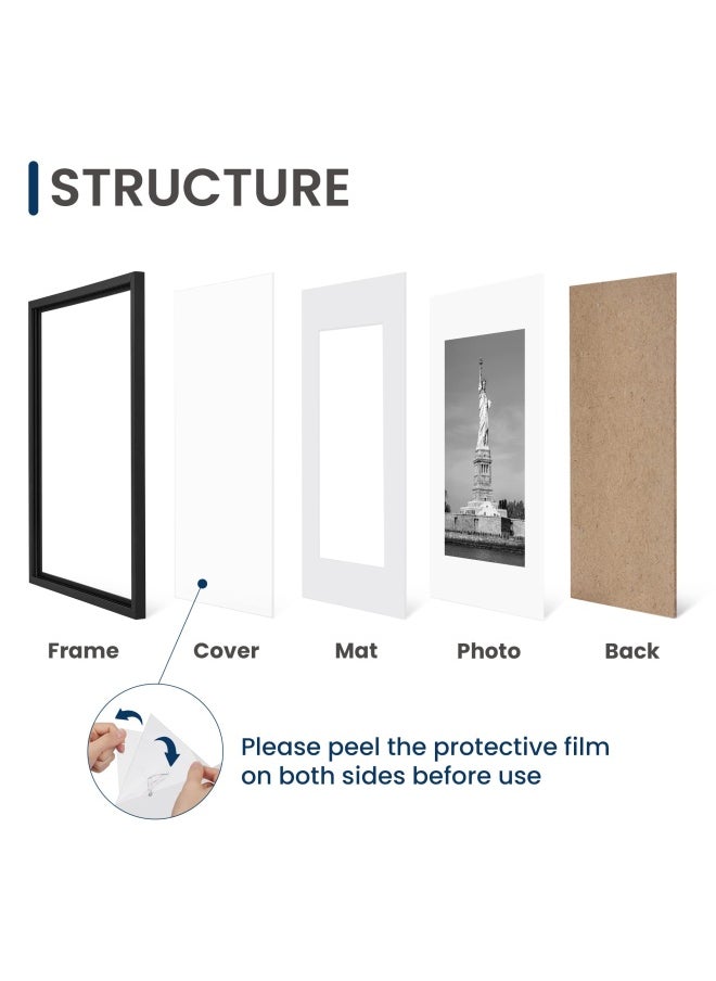 Enjoybasics 12X16 Picture Frame Display Poster 9X12 With Mat Or 12 X 16 Without Mat Wall Gallery Photo Frames Black 2 Pack