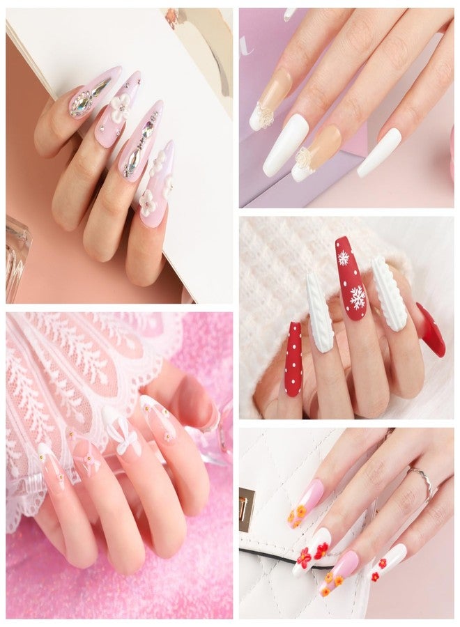 COSCELIA Acrylic Nail Kit for Beginners with Everything 4PC Acrylic Powder 24 PCS Glitter Powder Professional Nail Drill Light Rhinestones Tips Set Gifts for Women - Image 3