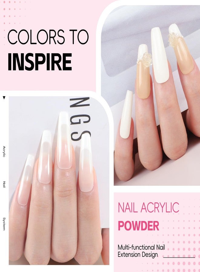 COSCELIA Acrylic Nail Kit for Beginners with Everything 4PC Acrylic Powder 24 PCS Glitter Powder Professional Nail Drill Light Rhinestones Tips Set Gifts for Women - Image 5