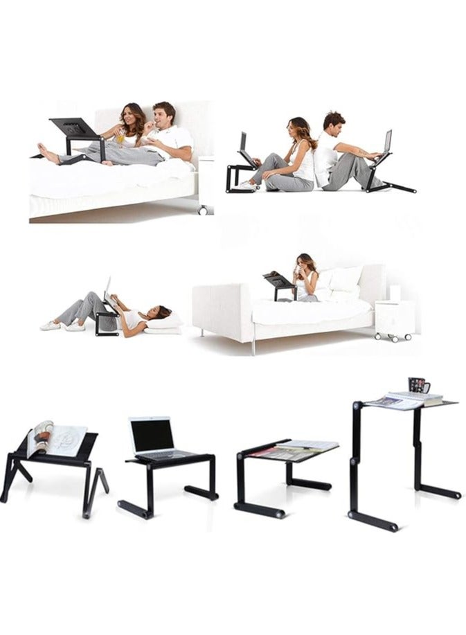 Green Tiger Laptop Stand Table Foldable Laptop Desk Portable 360 Degree Adjustable Table for Bed Sofa with Mouse Board - Image 3